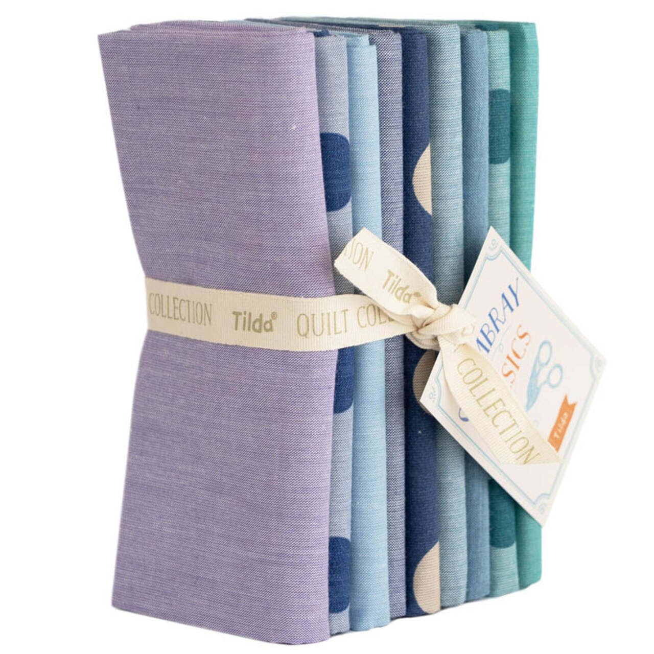 Tilda Fabrics Chambray Basics Summer Fat Quarter Bundle -20" x 22" - 100% Cotton